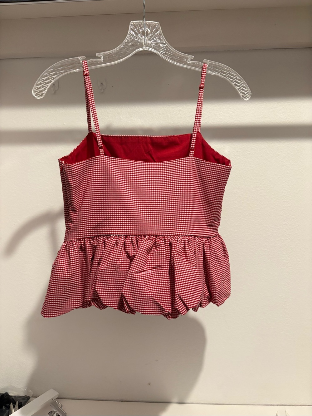 MANGO  Red & White Gingham  VICHY TOP  With adjustable Straps S  NWT - Picture 7 of 10